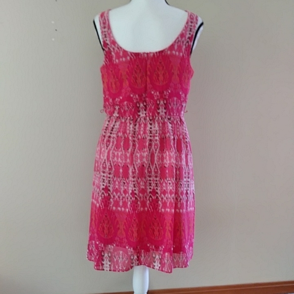Dressbarn Lined Low Back Dress 12 Petite Coral Tangerine Pink Orange - Picture 10 of 16